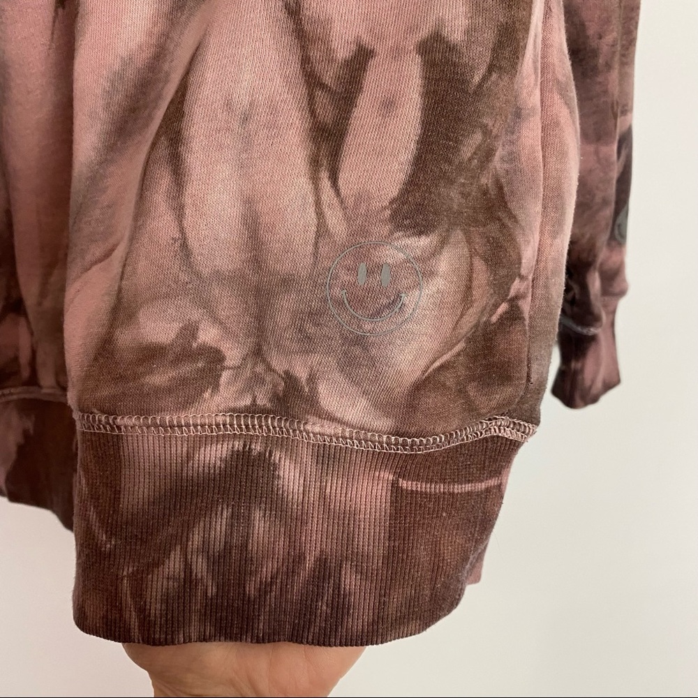 Upcycled Reflective Handmade Tie Dye Pullover Sweatshirt Womens Medium Pink - Picture 7 of 12